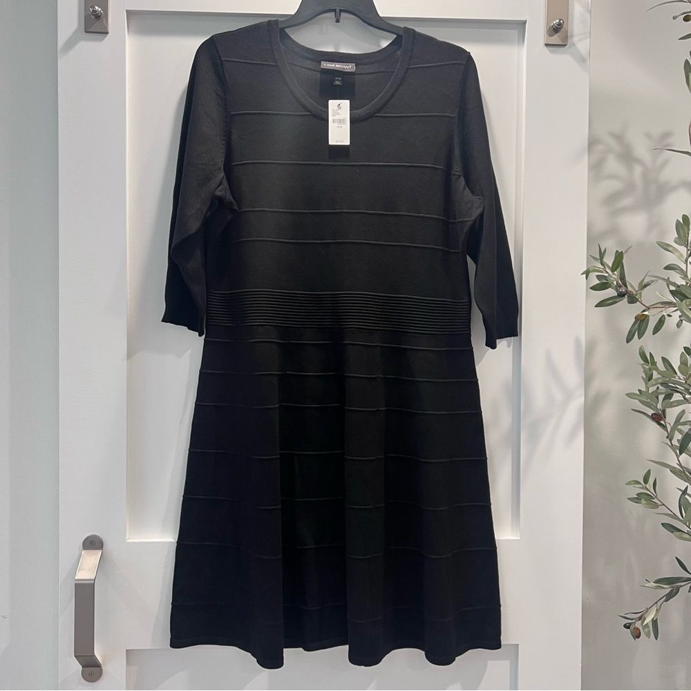 NWT Lane Bryant Elegant Black Long Sleeve Dress Sz 18/20